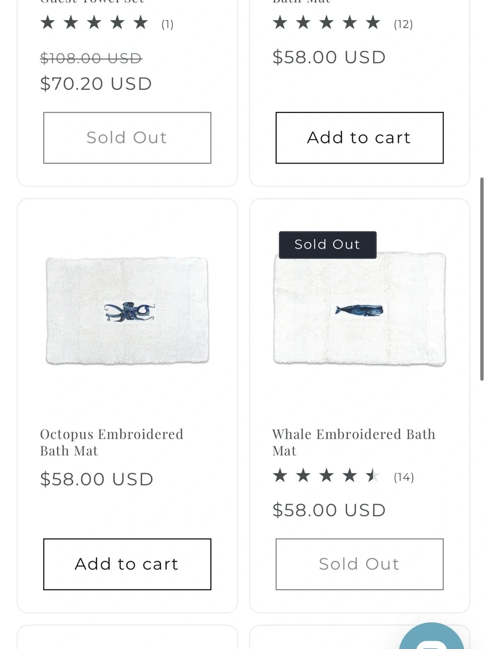 Tide Hill White Embroidered Whale Bath Towel set and bath mat.